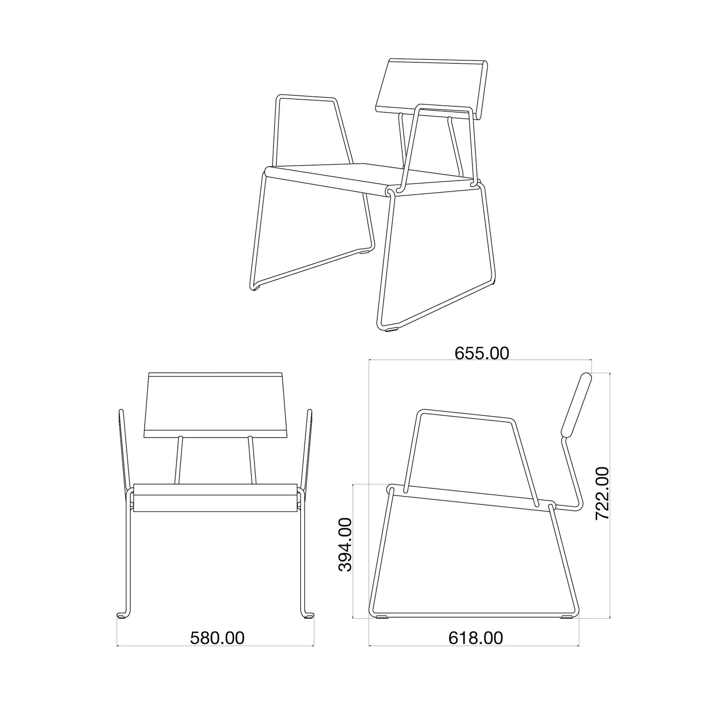 D:008 LOUNGECHAIR mit Armlehnen