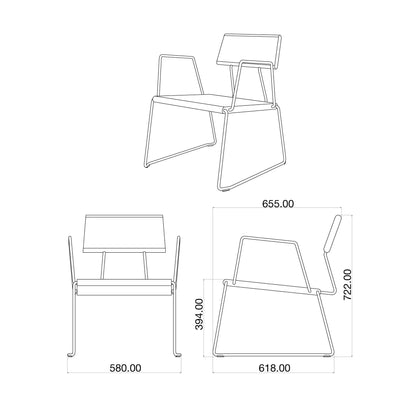 D:008 LOUNGECHAIR mit Armlehnen